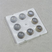 S01.01.01.019_SS-50X50-8-60, линза 50х50мм, 8 LED, 60 град, для 5050, PC, матовая, без уплотнителя