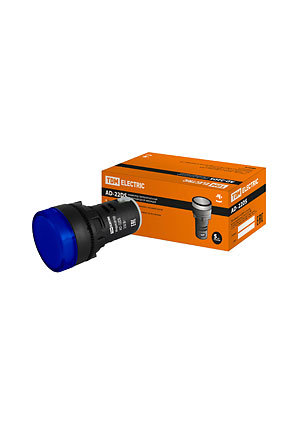 SQ0702-0005, AD-22DS (LED), лампа d22мм синяя 230В
