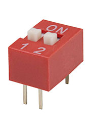 DS-02 (SWD1-2), DIP-переключатель RUICHI DS-02, серия SWD 1-2, 25 мА, 24 В, 50 мОм, 2 (ON-OFF) с шаг
