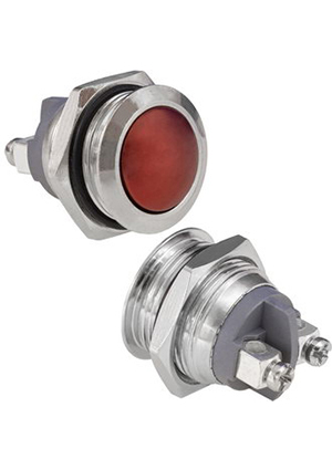 GQ16B-10/R/N off-(on), Кнопка антивандальная без подсветки RUICHI GQ16B-10/R/N, 1NO, ОFF-(ON) без фи