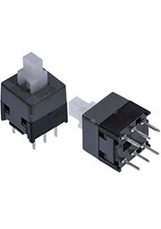PB22E09-071, кнопка с фиксацией 8.5x8.5мм серая (=PS850L, =MPS-850-G) Latching   switch