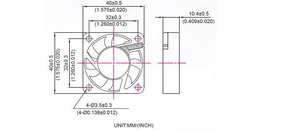 EC4010L12BA, 40*40*10 12V 3pin