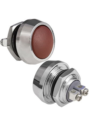 GQ12B-10/R/N off-(on), Кнопка антивандальная без подсветки RUICHI GQ12B-10/R/N, 1NO, ОFF-(ON) без фи