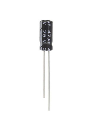 47 UF 25V 105*C 5*11 (JWCO), KM470M1EBKJ0511VBK, конденсатор электролитический выводной радиальный J