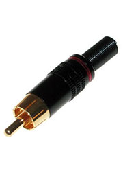 RP-227G-R-DW, RCA разъем штекер золотой/ красный