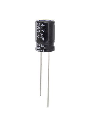 4.7 UF 250V 105*C 6*12 (JWCO), KM4R7M2EBKJ0612VBK, конденсатор электролитический выводной радиальный