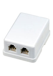 TJC-2X6P2C, розетка телефонная двойная наружный монтаж