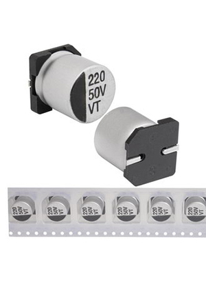 220 UF 50 V 105C 10*10.5 VT, EVT050ADA221M10B0 JWCO Конденсатор электролитический SMD, 220 мкФ, 50 В