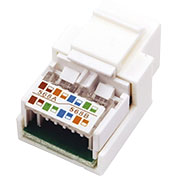 Keystone Jack RJ-45 (8P8C), UTP неэкранированный, категория 5e, 180 градусов, белый