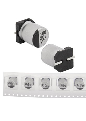 100 UF 50 V 105C 8*10.5 VT, EVT050ADA101M08B0 JWCO Конденсатор электролитический SMD, 100 мкФ, 50 В,
