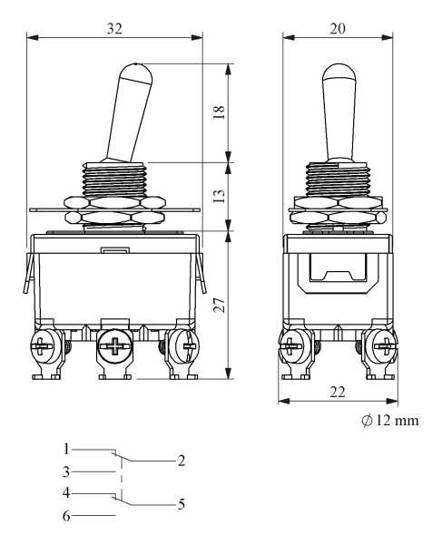 MA122, Тумблер ON-ON (дубль контактов) MA122
