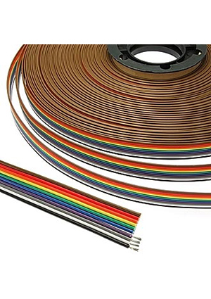 RC-10 Color 22AWG Cu pitch 1.7 mm, Кабель ленточный RUICHI, 10-проводный, шаг 1.7мм, сечение 22 AWG,