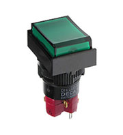 D16LMT1-1ABHG, Переключатель кнопочный без фиксации 250В/5А LED подсветка 6В