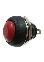 L-KLS7-PBS-010DR, кнопка без фиксации OFF-(ON) 250В 1А красная D=17.5мм