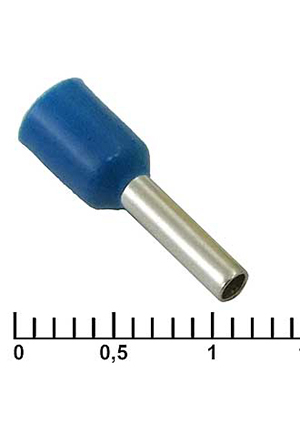 DN01508 blue (1.7x8mm), Наконечник на кабель RUICHI DN01508, синий, 1.7x8 мм, 1.5 мм2