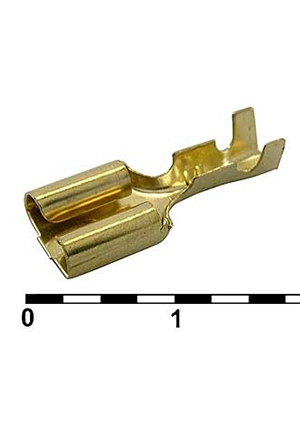 DJ626-6.3C, Клемма ножевая неизолированная F-типа RUICHI DJ626-6.3C, 6.3 мм, латунь