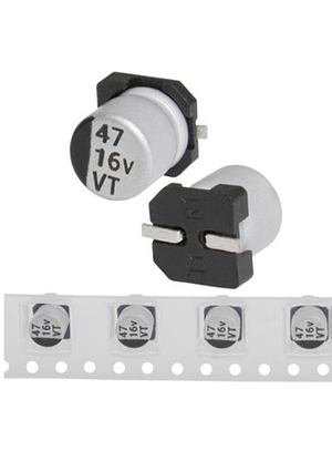 47 uF 16 V 105C 5*5.4 VT, EVT016ADA470M0554 JWCO Конденсатор электролитический SMD, 47 мкФ, 16 В, 5х