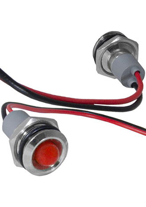 GQ10WR-R, Индикатор антивандальный RUICHI GQ10WR-R, цвет красный, точечный излучатель, 12-24 В, 15 м