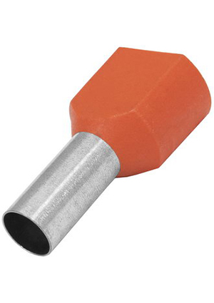 DTE10014 red (4.5x14mm), Наконечник штыревой втулочный изолированный RUICHI DTE10014, 4.5x14 мм, 2х1