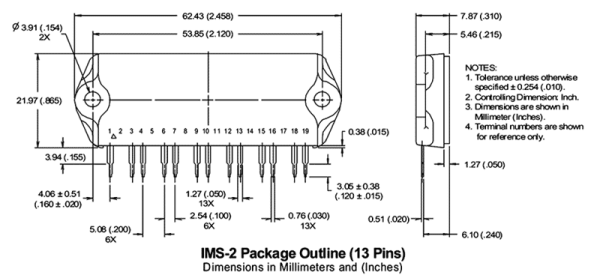 VS-CPV362M4FPBF, модуль 3 IGBT 600В 8.8А 1 8кГц IMS2