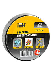 UIZ-13-10-K02, Изолента ПВХ 0.13х15мм (рул.20м) черн. IEK UIZ-13-10-K02