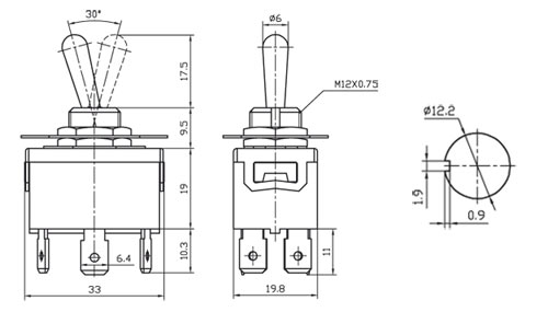 KN3(C)-202AP-B2, ON-ON 2гр. конт. клеммы