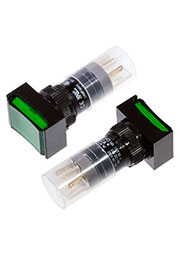 P16LMT2-1ABKG, кнопка без фиксации с LED подсветкой 240В 5А