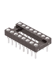 DS1001-16, SCSM-16 DIP панель узкая 2.54мм цанговая 16 контактов