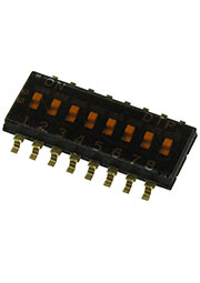 DHN-08-T-V-T/R, DIP переключатель 8 поз. SMD 1.27мм (NHDS-08)