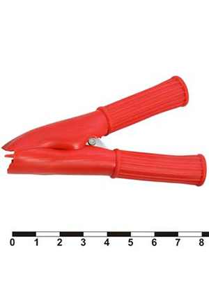 8-0040 red, Зажим-крокодил RUICHI 8-0040 изолированный, 17.9 мм, 30 А, красный