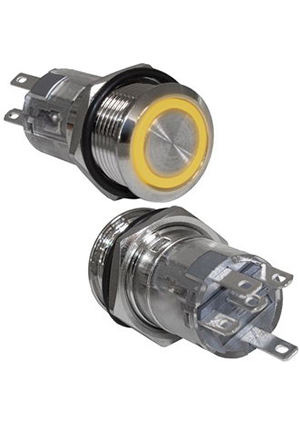 LAS2GQF-11E/Y/N on-(on), Кнопка антивандальная с подсветкой RUICHI LAS2GQF-11E/Y/N, ON-(ON) без фикс