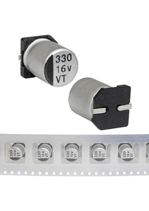 330 UF 16 V 105C 8*10.5 VT, EVT016ADA331M08B0 JWCO Конденсатор электролитический SMD, 330 мкФ, 16 В,