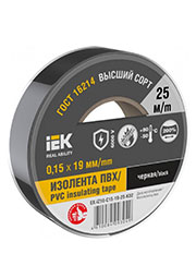 EX-IZ10-C15-19-25-K02, Изолента 0.15х19мм (рул.25м) черн. IEK EX-IZ10-C15-19-25-K02