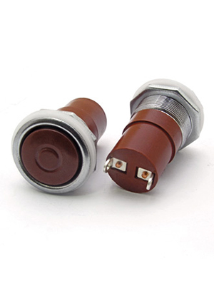 К1-2 ф20 красный (аналог), Кнопочный переключатель RUICHI К1-2, OFF-(ON), SPST, без фиксации, 4 А, 2