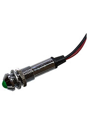 XD8-2W-G-03VDC, Светодиод с держателем зеленый 8мм 3VDC