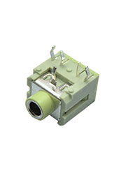 TRS 3.5 (mini jack) PJ зел., Стерео гн. 3.5 мм на плату, зелёный