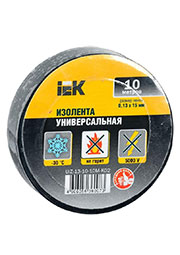 UIZ-13-10-10M-K02, Изолента ПВХ 0.13х15мм (рул.10м) черн. IEK UIZ-13-10-10M-K02