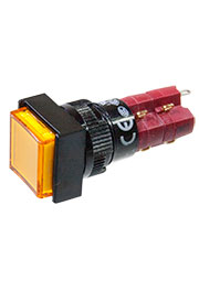 D16LAS1-2ABJY, кнопка с фиксацией LED подсветка 250В 5А желтый
