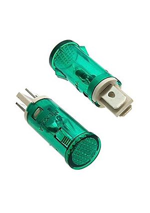 MDX-14 green 220V, Лампочка неоновая в корпусе RUICHI MDX-14, зелёная, 220 В, 15 мА