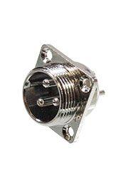 1-562-3F, Разъем MIC 3Pin, "штекер", металл на корпус фланец