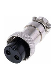 1-561-2AA, разъем MIC-16, 2 Pin, "гнездо", угловой 45 гр. металл на кабель