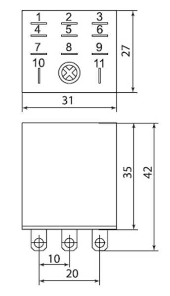 SQ0701-0012, РЭК77/3, реле 10А  24В DC 21*31*35мм 11 контактов