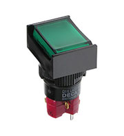 D16LMT2-1ABHG, кнопка без фиксации с LED подсветкой 250В 5А