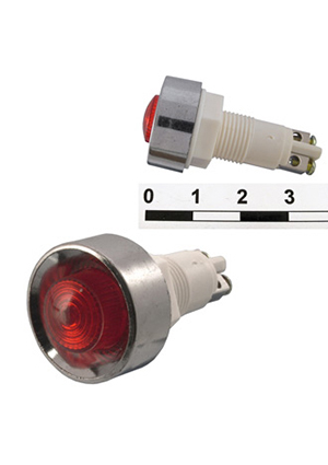 N-836-R 220VAC, Лампочка неоновая в корпусе RUICHI N-836-R, 220 В, красная
