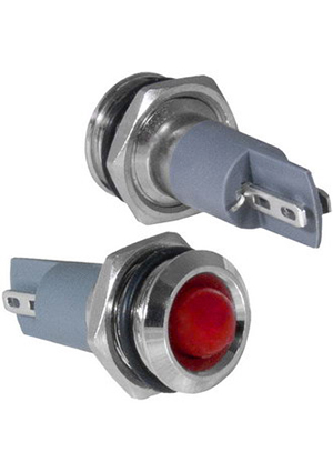 GQ10PR-R, Индикатор антивандальный RUICHI GQ10PR-R, цвет красный, точечный излучатель, 12-24 В, 15 м