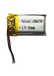 LP601730-PCM, Аккумулятор литий-полимерный (Li-Pol) 250мАч 3.7В, с защитой, PoliCell
