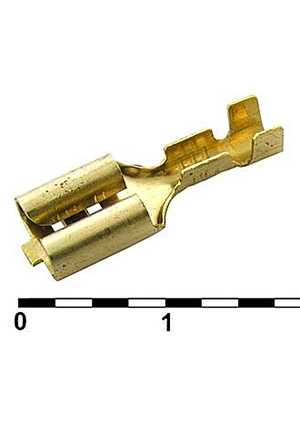 DJ622-D6.3A, Клемма ножевая неизолированная F-типа RUICHI DJ622-D6.3A, 6.3 мм, латунь