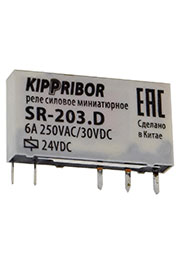 SR-203.D, Реле 1 пер. 24VDC, 6A/250V