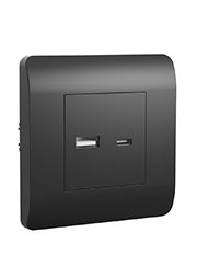431501, (NEW3-E) Розетка USB A+С, 5В/2,1А, черный