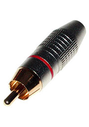 RP-213G-R-DW, RCA разъем штекер золотой/ красный